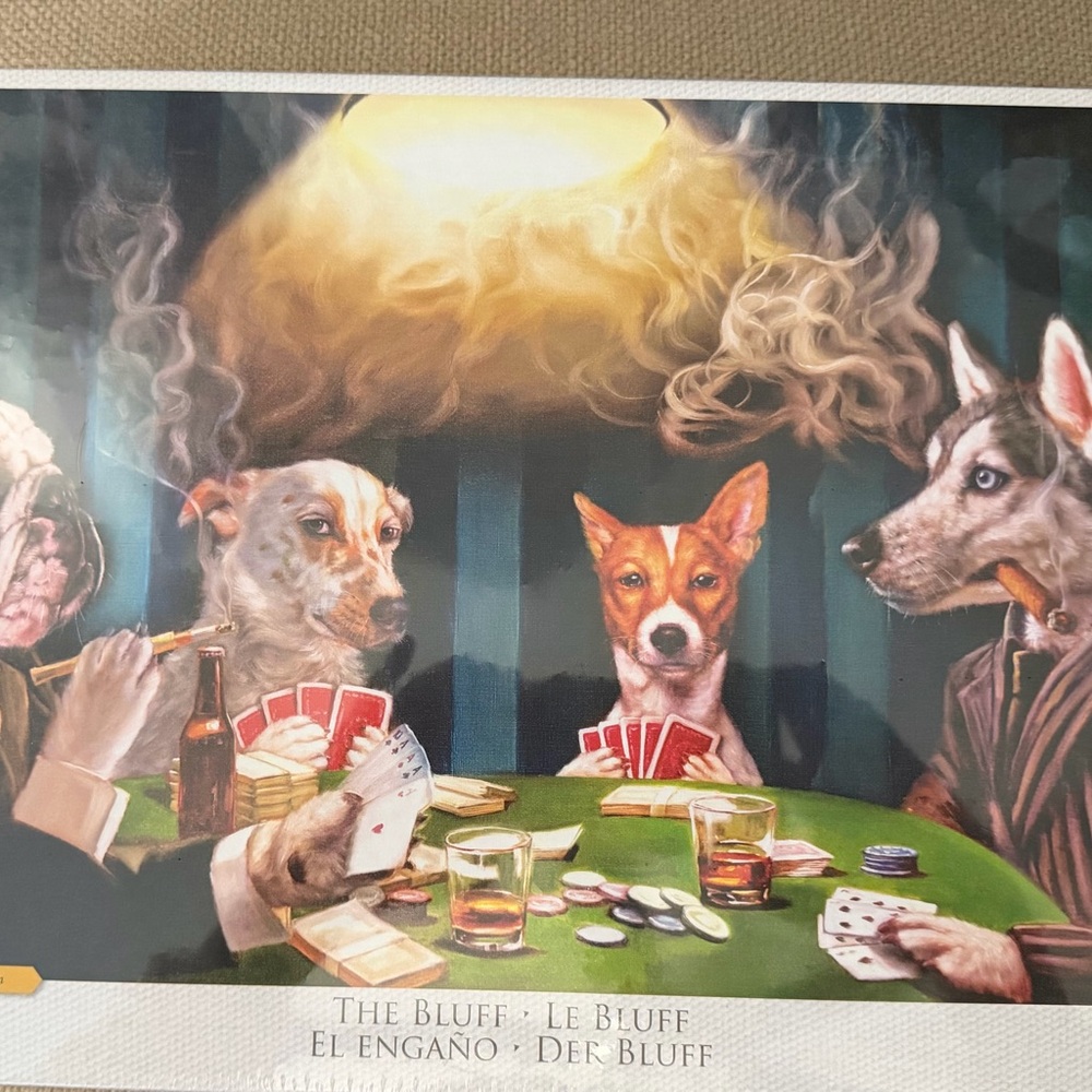 2- Puzzles The Bluff Poker Dogs Game Poster